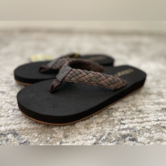 New COBIAN Braided Bounce Chocolate Flip Flops Size 7 Brown  (BRB10-201) - Picture 2 of 6